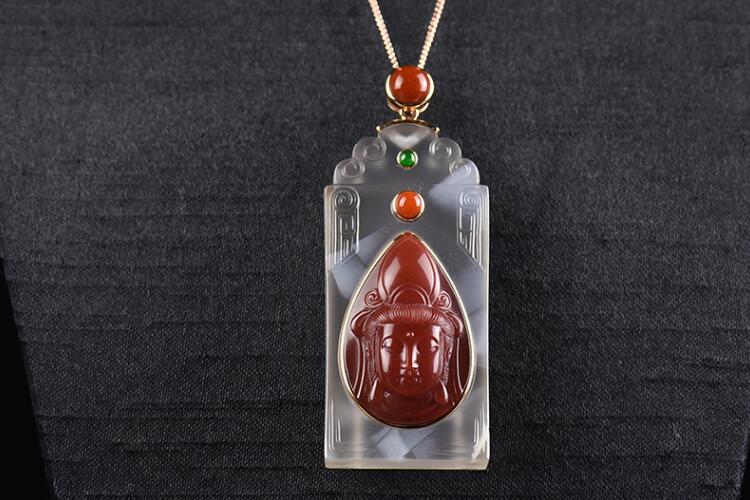 南紅吊墜鑲嵌件到底有多美？南紅吊墜款式圖片欣賞（2）