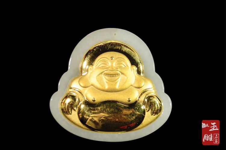 金鑲玉吊墜-玉雕名家