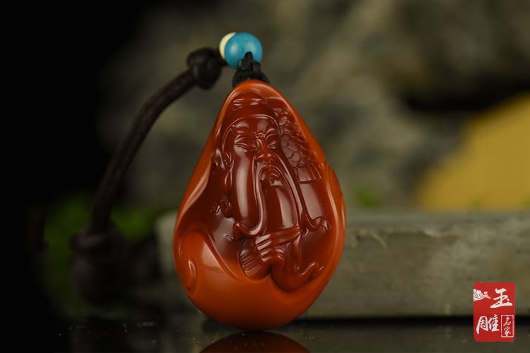 玉雕南紅關(guān)羽-玉雕名家