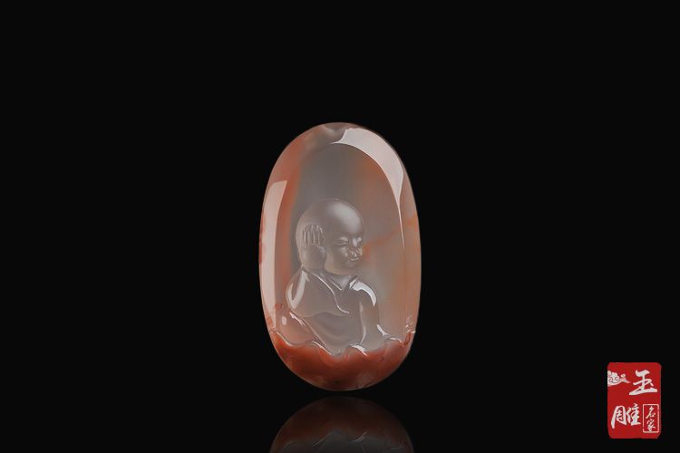 南紅不聽童子-玉雕名家
